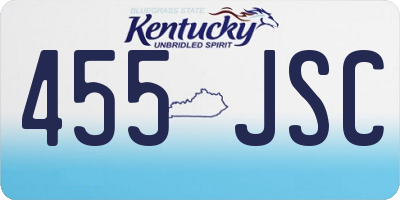 KY license plate 455JSC