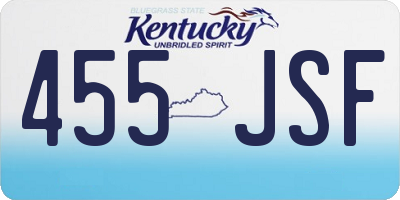 KY license plate 455JSF