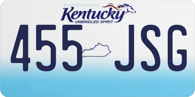 KY license plate 455JSG