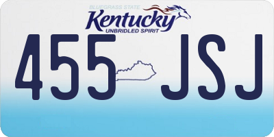 KY license plate 455JSJ