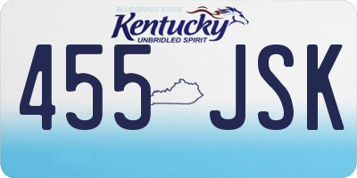 KY license plate 455JSK