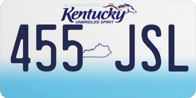 KY license plate 455JSL