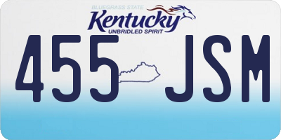 KY license plate 455JSM