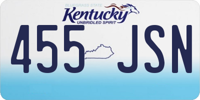 KY license plate 455JSN