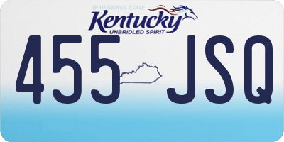 KY license plate 455JSQ