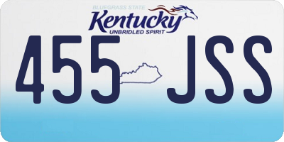 KY license plate 455JSS