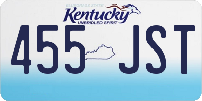 KY license plate 455JST