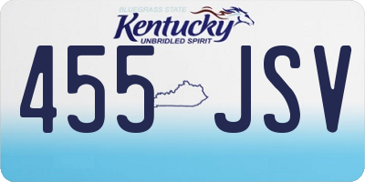 KY license plate 455JSV