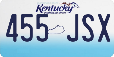 KY license plate 455JSX