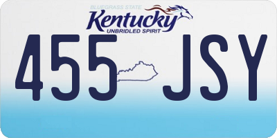 KY license plate 455JSY