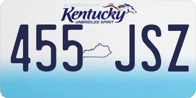 KY license plate 455JSZ