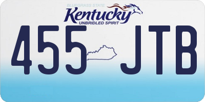 KY license plate 455JTB