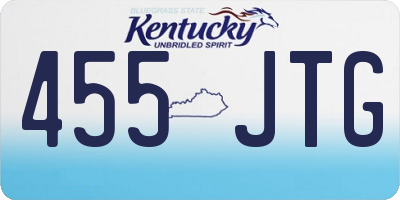 KY license plate 455JTG