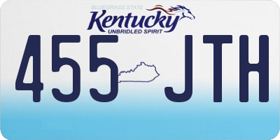 KY license plate 455JTH