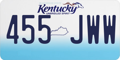 KY license plate 455JWW