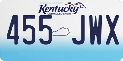 KY license plate 455JWX