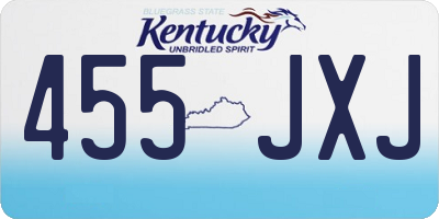 KY license plate 455JXJ