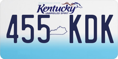 KY license plate 455KDK