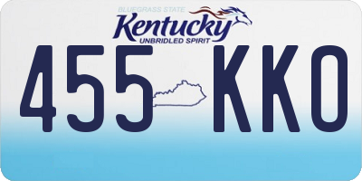 KY license plate 455KKO