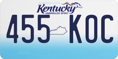 KY license plate 455KOC