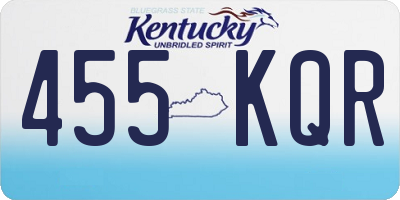 KY license plate 455KQR