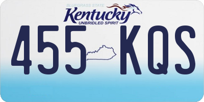 KY license plate 455KQS