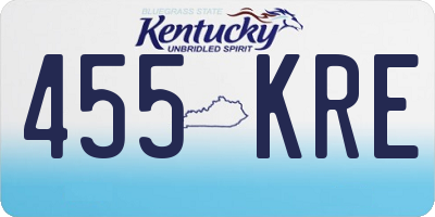 KY license plate 455KRE