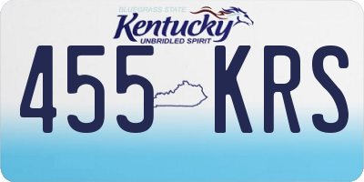 KY license plate 455KRS