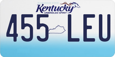 KY license plate 455LEU