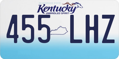 KY license plate 455LHZ