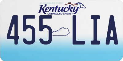 KY license plate 455LIA