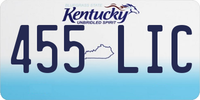 KY license plate 455LIC