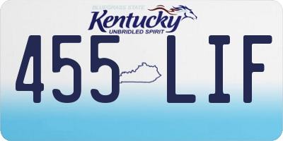 KY license plate 455LIF