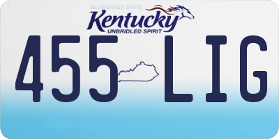 KY license plate 455LIG