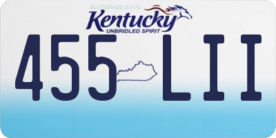 KY license plate 455LII