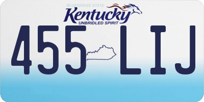 KY license plate 455LIJ
