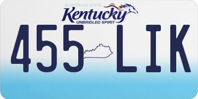 KY license plate 455LIK