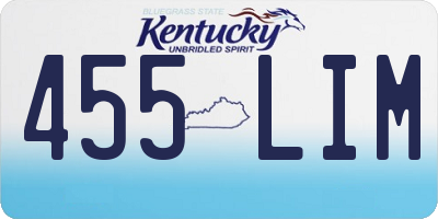 KY license plate 455LIM