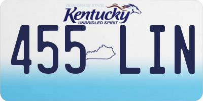KY license plate 455LIN