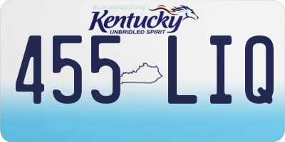 KY license plate 455LIQ