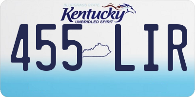 KY license plate 455LIR