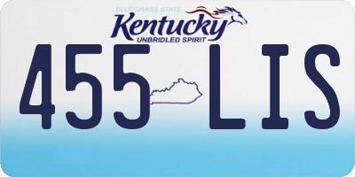 KY license plate 455LIS