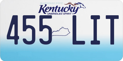 KY license plate 455LIT