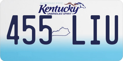 KY license plate 455LIU