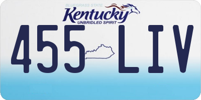 KY license plate 455LIV