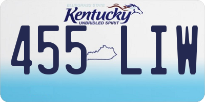 KY license plate 455LIW