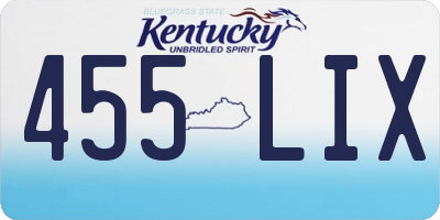 KY license plate 455LIX