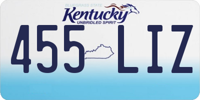 KY license plate 455LIZ