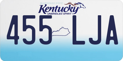 KY license plate 455LJA