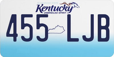 KY license plate 455LJB